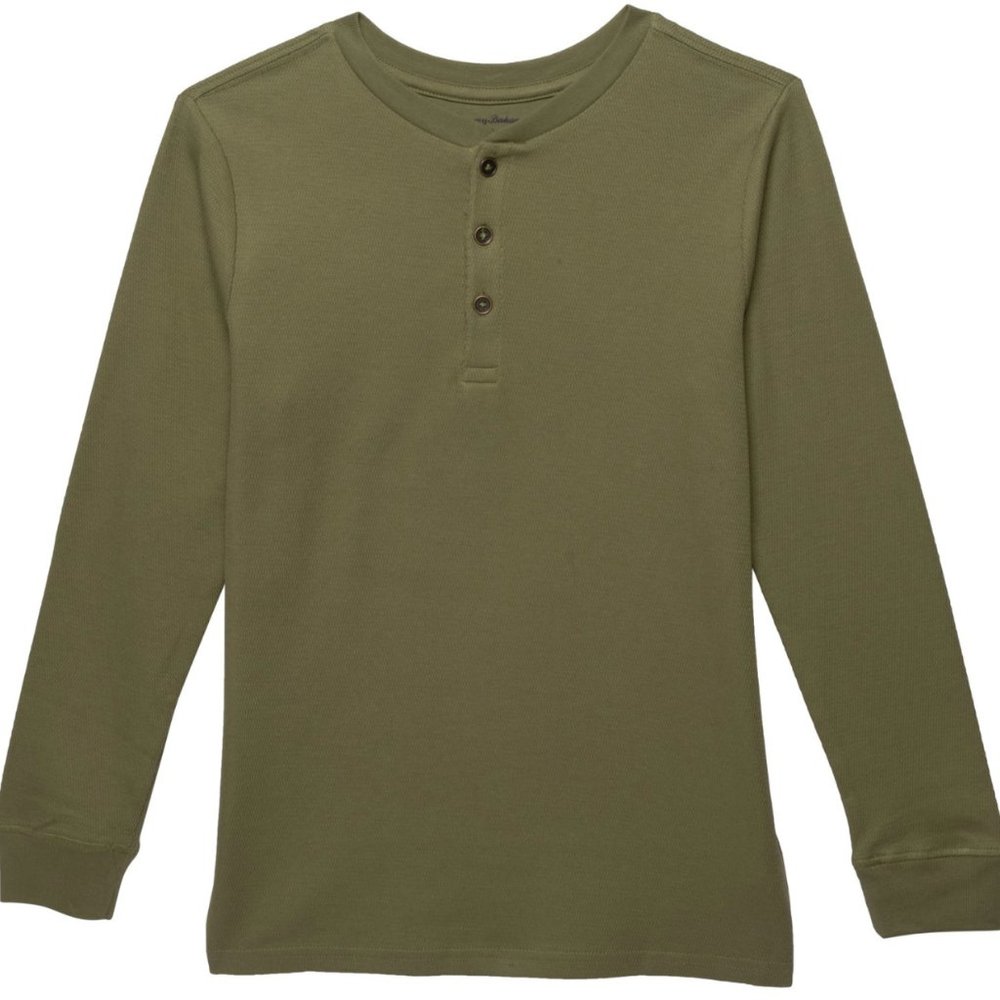 Tommy Bahama Boys Cotton Henley Jersey Long Sleeve Shirt XXL Olive New with Tags